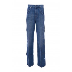 SNAP BLUE DENIM LOOSE JEANS