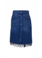 BLUE VINTAGE LACE DETAILED DENIM SKIRT