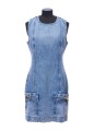 VINTAGE BLUE HARDWARE DETAILED DENIM DRESS