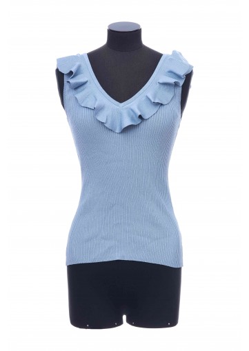 WAVERLY FRILL V-NECK TOP