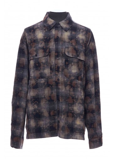 CURVED LOGO CHECK SHIRT L/S