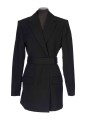 TAILORED BELTED BLAZER DRESS WITH LOGO