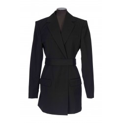 TAILORED BELTED BLAZER DRESS WITH LOGO