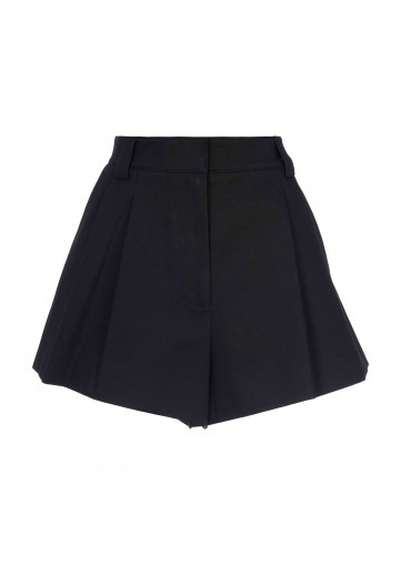 FLARED SHORT WITH DOUBLE PLEAT FRONT