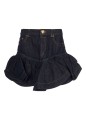 CRUSH DENIM FRILL MINI SKIRT