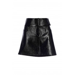 BELTED "VINYL" MINI SKIRT