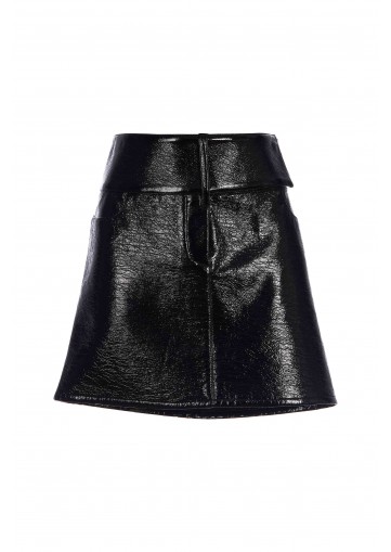 BELTED "VINYL" MINI SKIRT